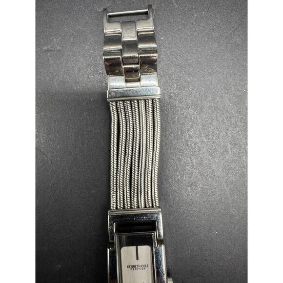 Kenneth Cole KC4615 Long White Rectangular Pinstripe Dial Stainless Steel Watch main image 6